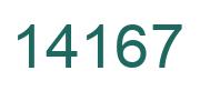 Number 14167 green image