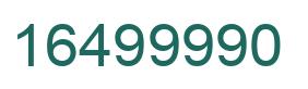 Number 16499990 green image