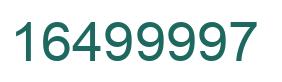 Number 16499997 green image
