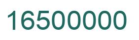 Number 16500000 green image