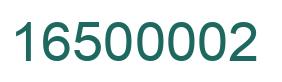 Number 16500002 green image