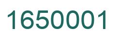 Number 1650001 green image