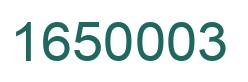 Number 1650003 green image