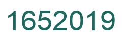 Number 1652019 green image