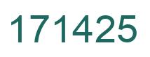 Number 171425 green image