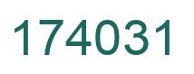 Number 174031 green image