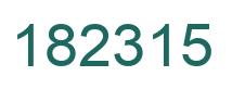 Number 182315 green image