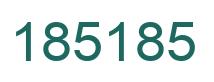 Number 185185 green image