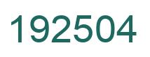 Number 192504 green image