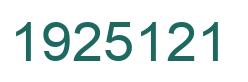 Number 1925121 green image