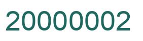 Number 20000002 green image