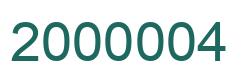 Number 2000004 green image