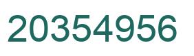 Number 20354956 green image