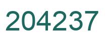 Number 204237 green image