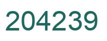 Number 204239 green image