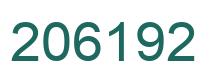 Number 206192 green image