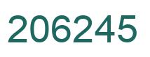 Number 206245 green image
