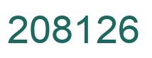 Number 208126 green image