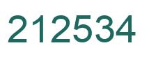 Number 212534 green image