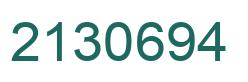 Number 2130694 green image
