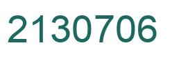 Number 2130706 green image