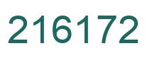 Number 216172 green image