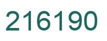 Number 216190 green image
