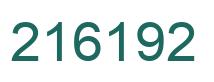 Number 216192 green image