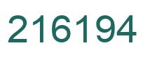 Number 216194 green image