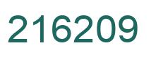 Number 216209 green image