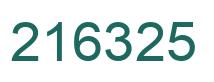 Number 216325 green image
