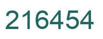 Number 216454 green image