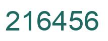 Number 216456 green image