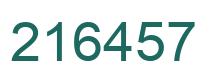 Number 216457 green image