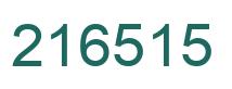 Number 216515 green image