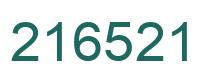 Number 216521 green image