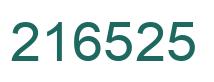 Number 216525 green image