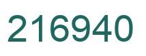 Number 216940 green image