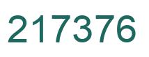 Number 217376 green image