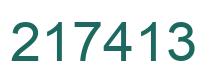 Number 217413 green image