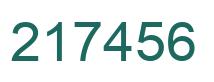 Number 217456 green image