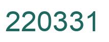 Number 220331 green image