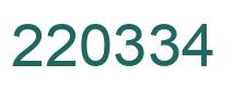Number 220334 green image