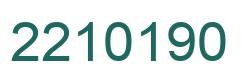 Number 2210190 green image