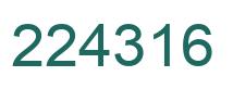 Number 224316 green image