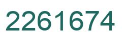 Number 2261674 green image