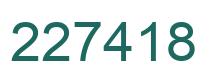 Number 227418 green image