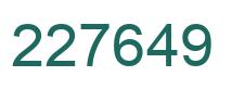 Number 227649 green image