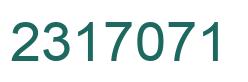 Number 2317071 green image