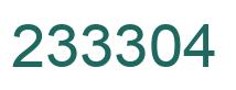 Number 233304 green image
